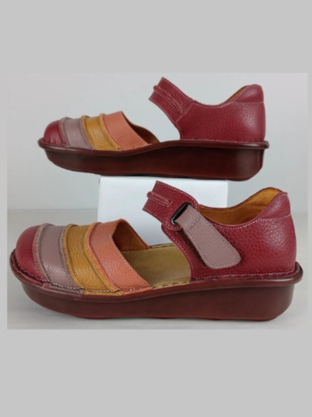Spring Step Women's Size 10.5 (42) Bumblebee Mary Jane Sandals Red‎ Leather